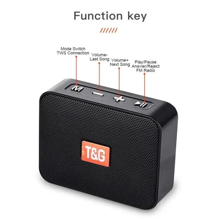T&G TG166 Color Portable Wireless Bluetooth Small Speaker Pink Blue Brown Yellow Black Red Silver Gray Orange Green