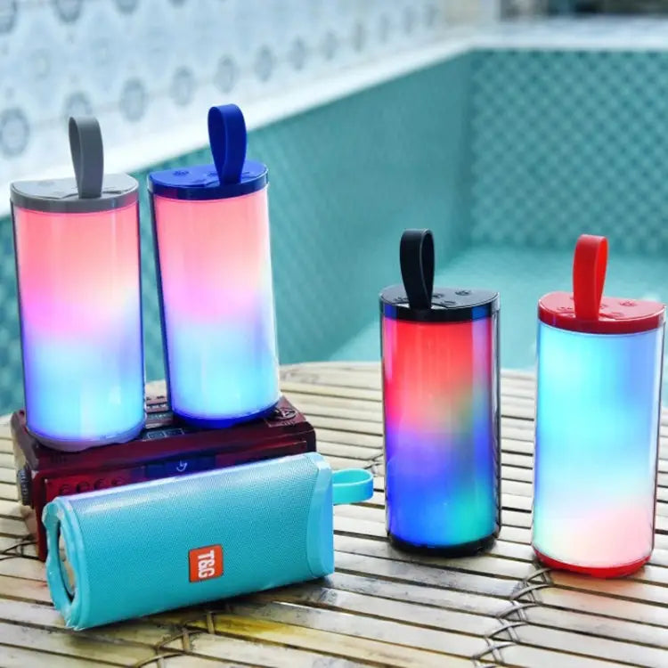 T&G TG169 LED Portable Bluetooth Speaker Outdoor Waterproof Subwoofer 3D Stereo Mini wireless Loudspeaker Support AUX