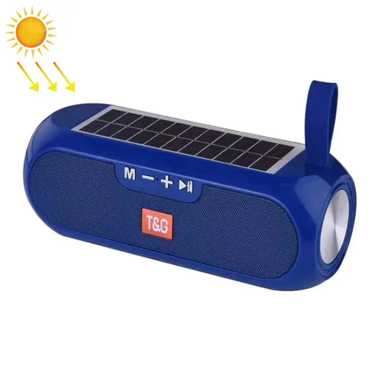 T&G TG182 Portable Column Wireless Stereo Music Box Solar Power waterproof USB AUX FM radio super bass - Blue - Apple