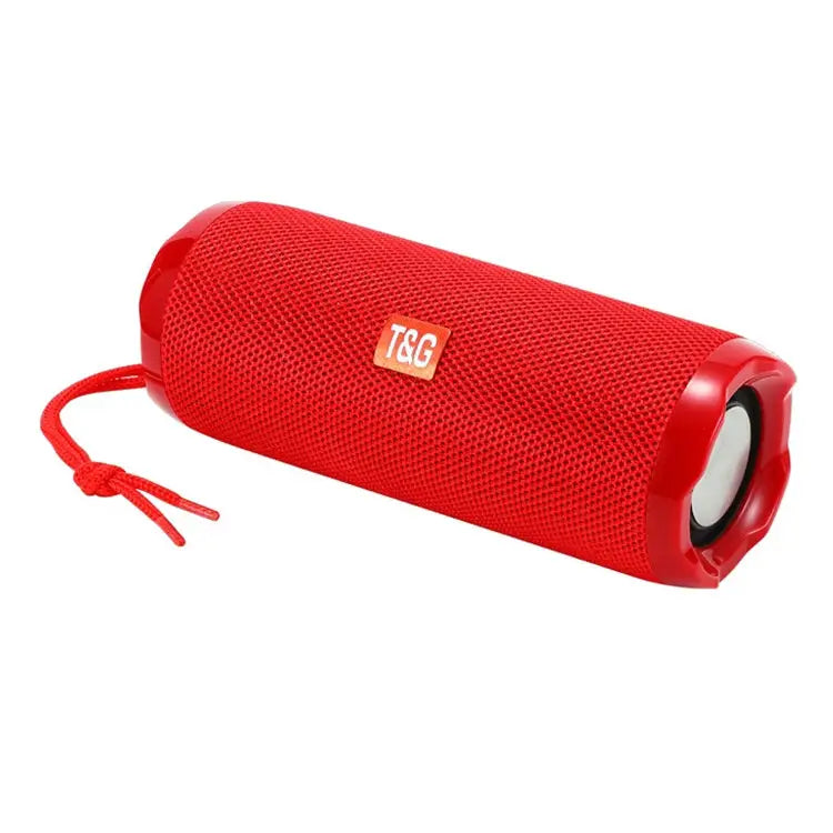T&G TG191 20W Waterproof Bluetooth Speaker Stereo Double Diaphragm Subwoofer Portable Audio FM Radio - Red - Apple