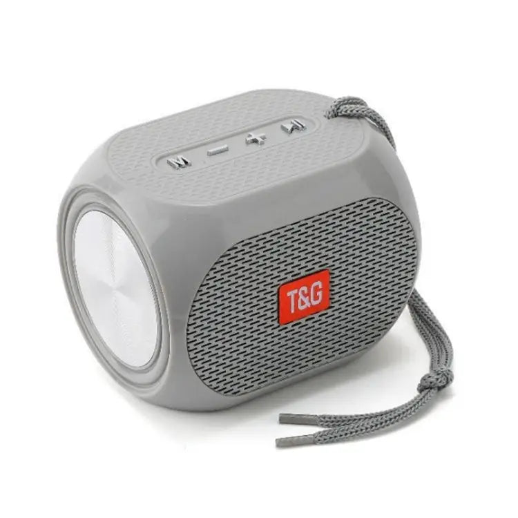 T&G TG196 TWS Subwoofer Bluetooth Speaker With Braided Cord Support USB/AUX/TF Card/FM - Gray