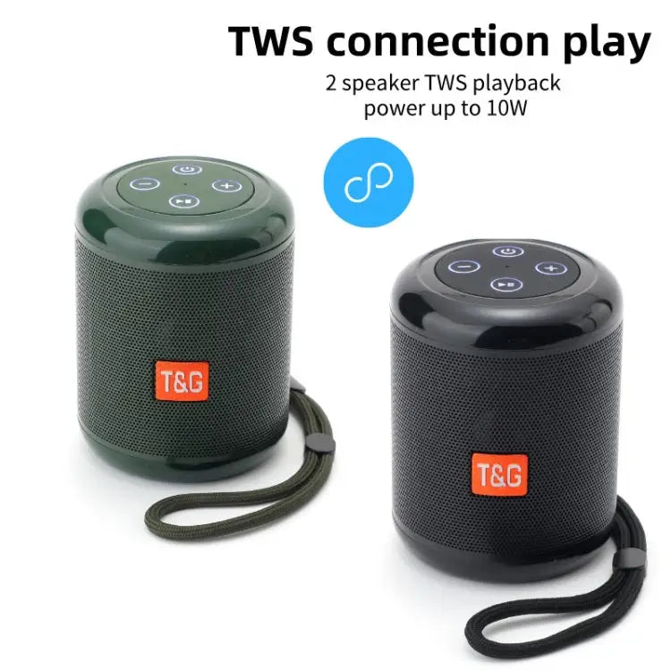 T&G TG519 TWS HiFi Portable Bluetooth Speaker Subwoofer Outdoor Wireless Column Speakers Support TF Card / FM / 3.5mm