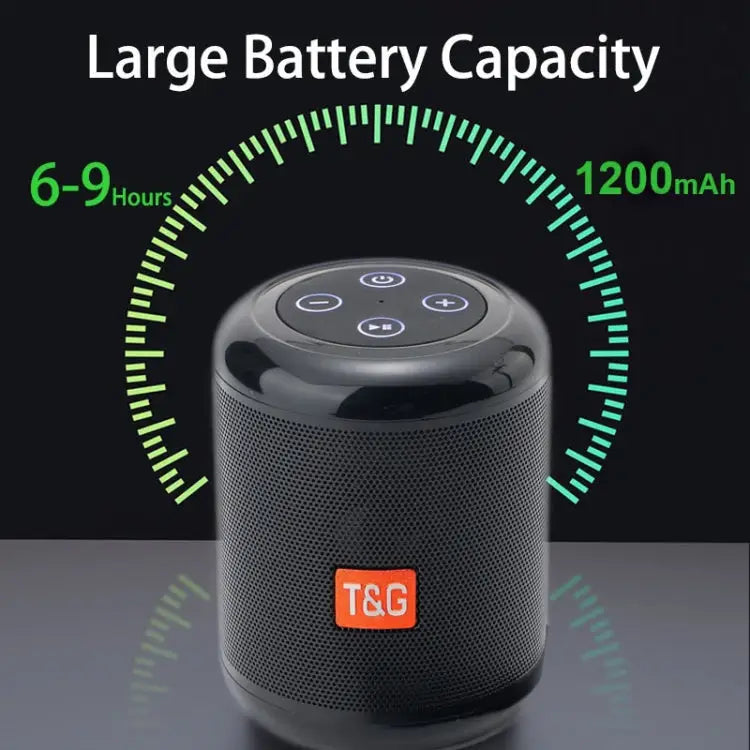 T&G TG519 TWS HiFi Portable Bluetooth Speaker Subwoofer Outdoor Wireless Column Speakers Support TF Card / FM / 3.5mm