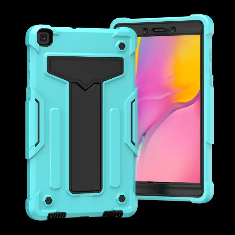 T-shaped Bracket Contrast Color Shockproof PC + Silicone Flat Protective Case For Samsung Galaxy Tab A8.0 (2019) T290