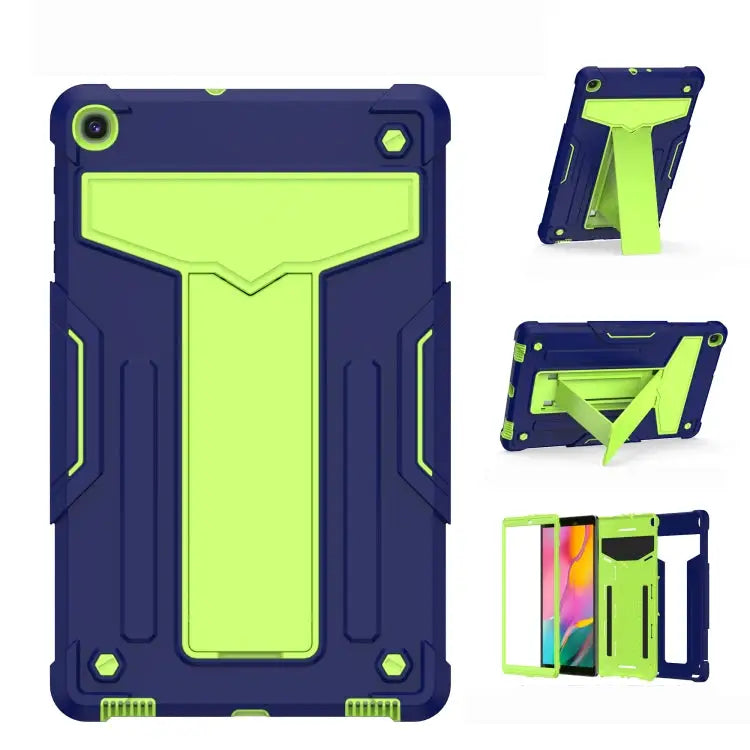 T-shaped Bracket Contrast Color Shockproof PC + Silicone Flat Protective Case For Samsung Galaxy Tab A8.0 (2019) T290