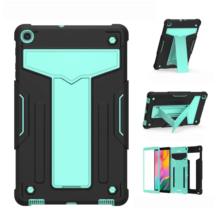 T-shaped Bracket Contrast Color Shockproof PC + Silicone Flat Protective Case For Samsung Galaxy Tab A8.0 (2019) T290