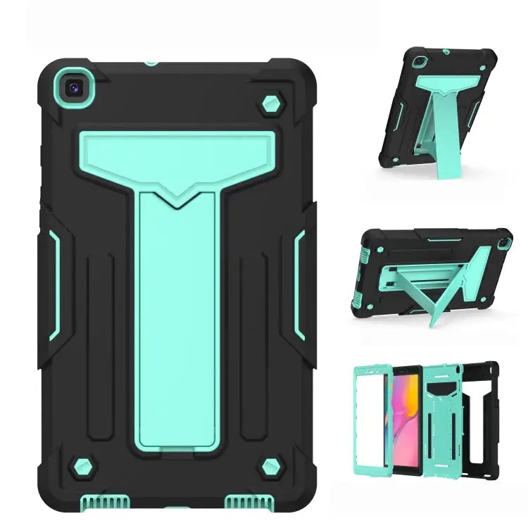 T-shaped Bracket Contrast Color Shockproof PC + Silicone Flat Protective Case For Samsung Galaxy Tab A8.0 (2019) T290