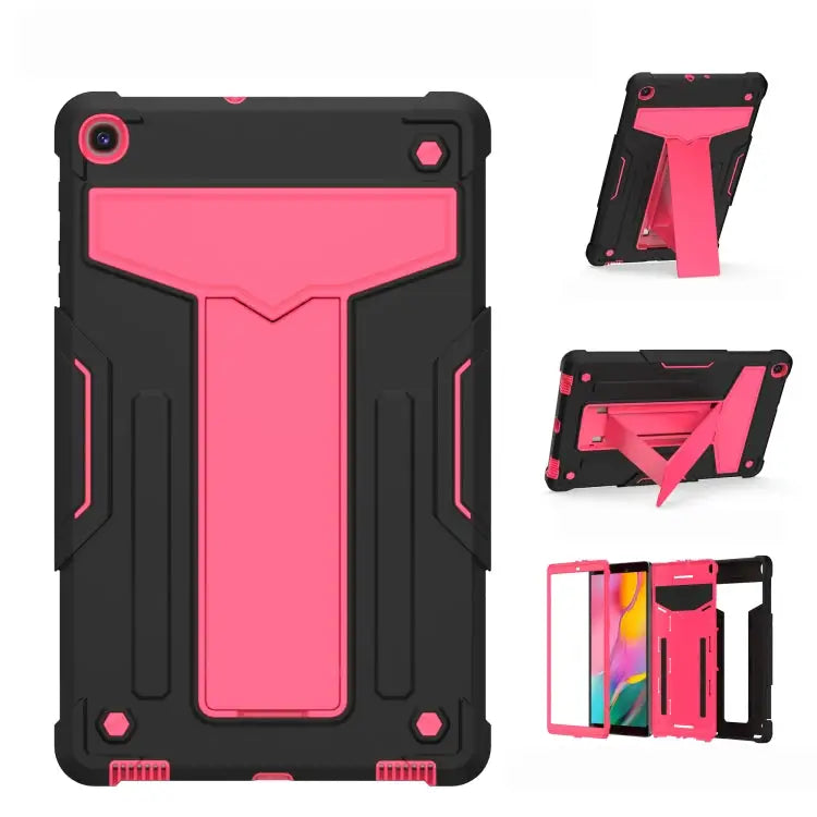 T-shaped Bracket Contrast Color Shockproof PC + Silicone Flat Protective Case For Samsung Galaxy Tab A8.0 (2019) T290