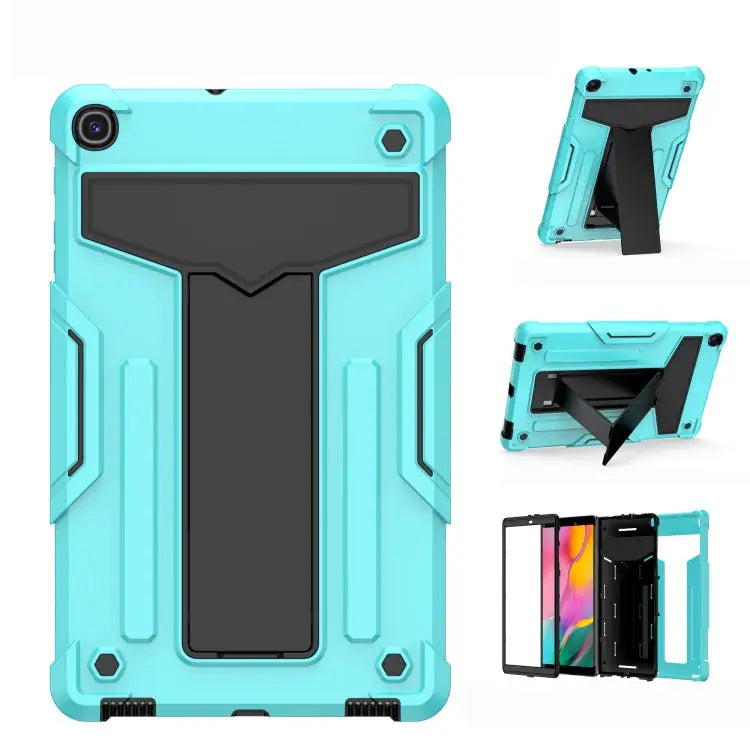 T-shaped Bracket Contrast Color Shockproof PC + Silicone Flat Protective Case For Samsung Galaxy Tab A8.0 (2019) T290