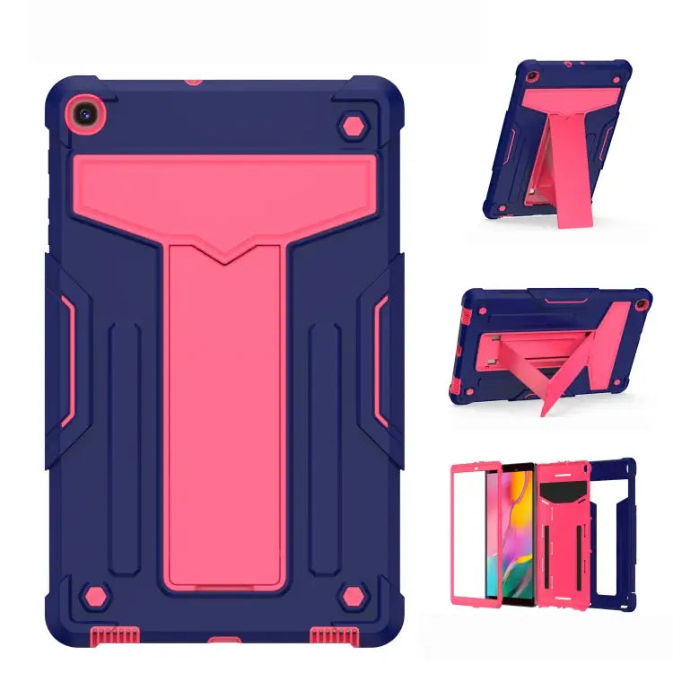 T-shaped Bracket Contrast Color Shockproof PC + Silicone Flat Protective Case For Samsung Galaxy Tab A8.0 (2019) T290