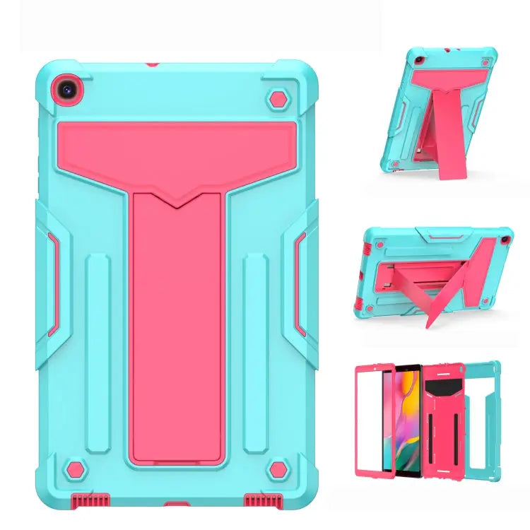 T-shaped Bracket Contrast Color Shockproof PC + Silicone Flat Protective Case For Samsung Galaxy Tab A8.0 (2019) T290