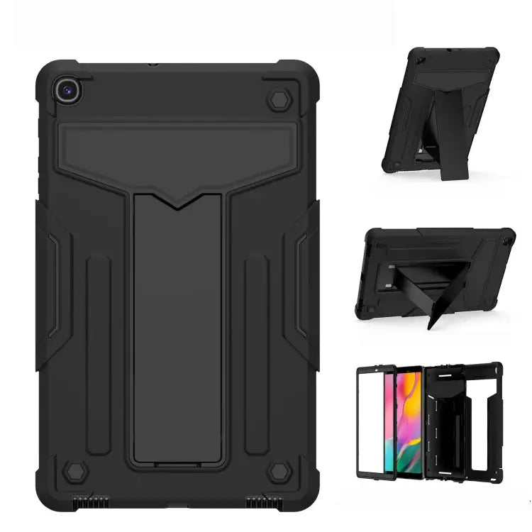 T-shaped Bracket Contrast Color Shockproof PC + Silicone Flat Protective Case For Samsung Galaxy Tab A8.0 (2019) T290