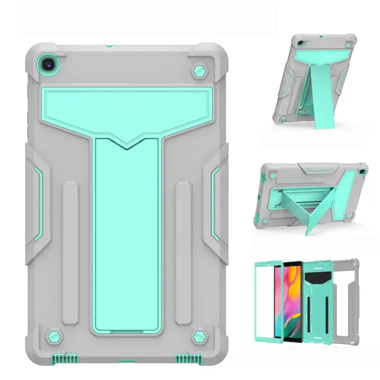 T-shaped Bracket Contrast Color Shockproof PC + Silicone Flat Protective Case For Samsung Galaxy Tab A8.0 (2019) T290