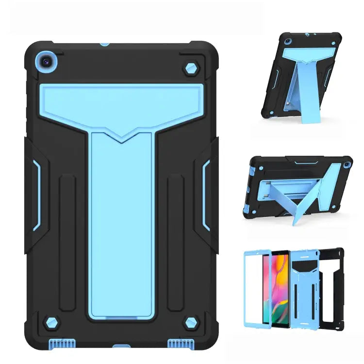 T-shaped Bracket Contrast Color Shockproof PC + Silicone Flat Protective Case For Samsung Galaxy Tab A8.0 (2019) T290