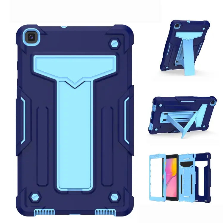T-shaped Bracket Contrast Color Shockproof PC + Silicone Flat Protective Case For Samsung Galaxy Tab A8.0 (2019) T290