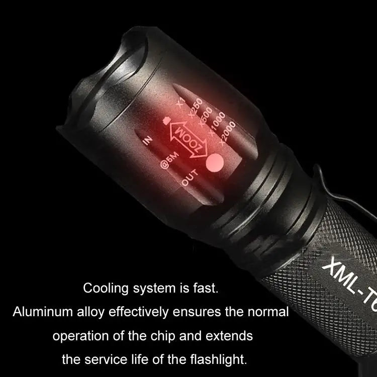 T02 Pen Clip Mini Flashlight T6 Telescopic Zoom Led Flashlight Outdoor Waterproof Long Shot Glare Flashlight T02 Pen