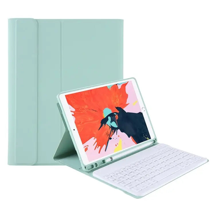 T098B Candy Color Skin Feel Texture Bluetooth Keyboard Leather Case with Pen Holder T098B for iPad Air 11 2024 / 2025