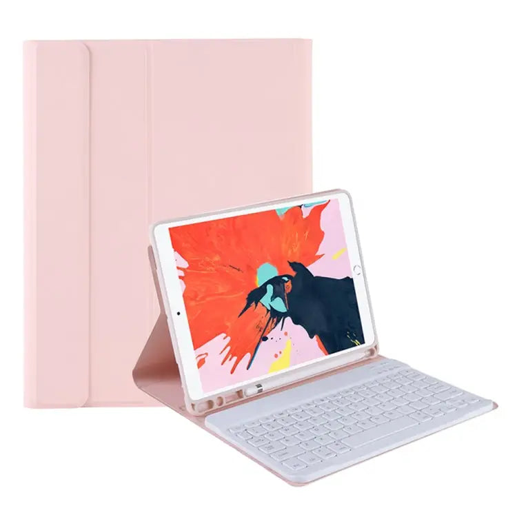 T098B Candy Color Skin Feel Texture Bluetooth Keyboard Leather Case with Pen Holder T098B for iPad Air 11 2024 / 2025