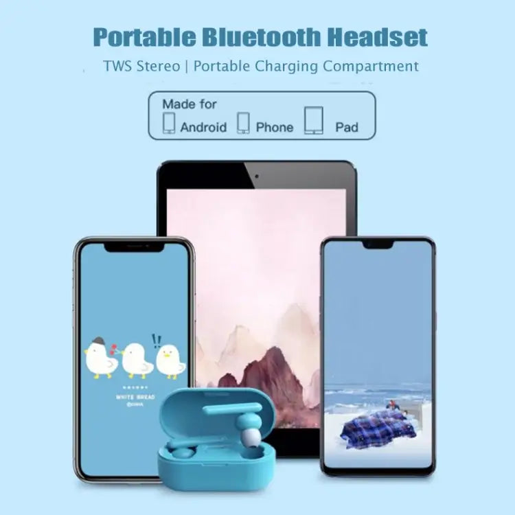 T10 Mini Touch Control Hifi TWS Wireless Bluetooth Earphones With Mic & Charger Box - Apple Accessories