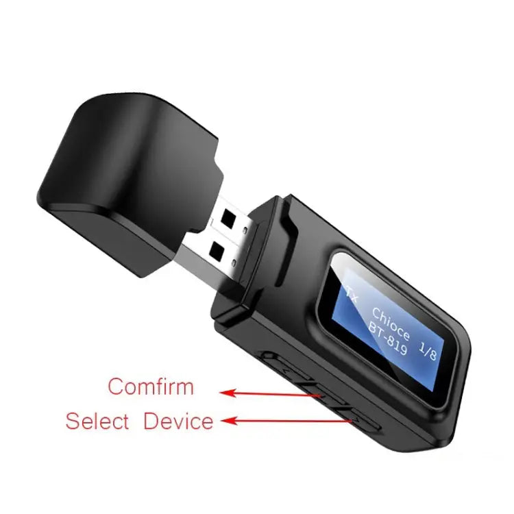 T11B 2 in 1 USB Bluetooth 5.0 Transmitter & Receiver Audio Adapter with LCD Screen T11B - T11B