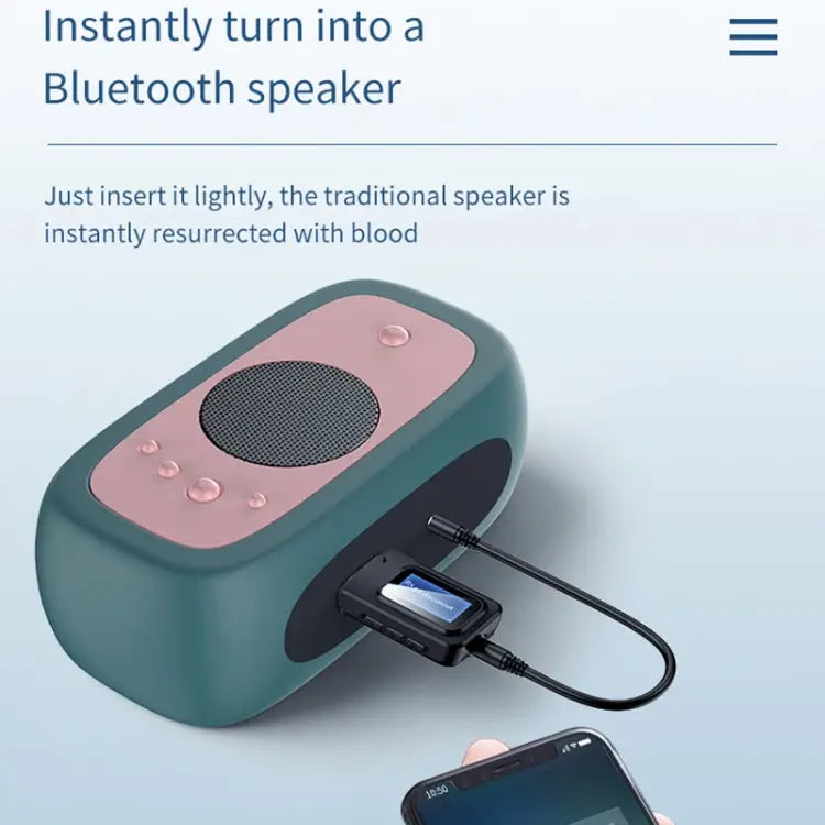 T11B 2 in 1 USB Bluetooth 5.0 Transmitter & Receiver Audio Adapter with LCD Screen T11B - T11B