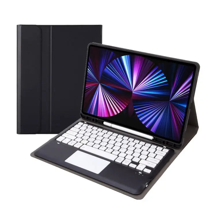 T12B-A Detachable Touch Pad Bluetooth Keyboard Leather Tablet Case For iPad Air 13 2025 / 2024 / Pro 12.9 inch