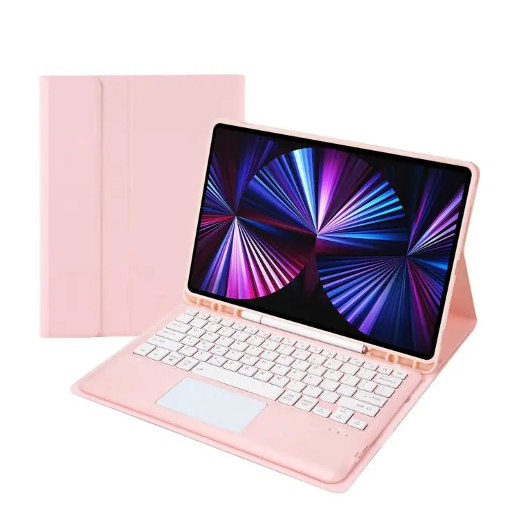 T12B-A Detachable Touch Pad Bluetooth Keyboard Leather Tablet Case For iPad Air 13 2025 / 2024 / Pro 12.9 inch