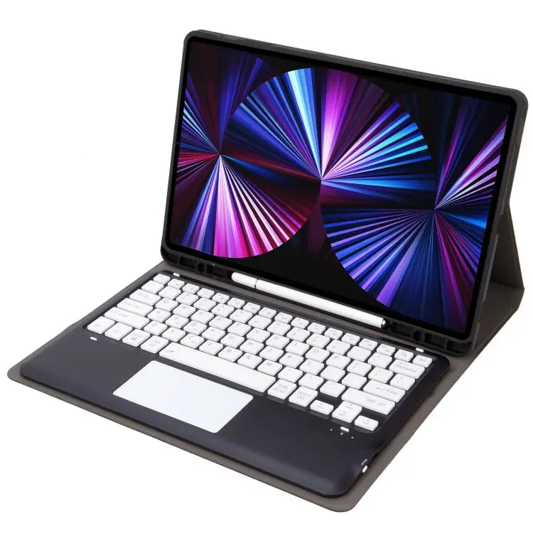 T12B-A Detachable Touch Pad Bluetooth Keyboard Leather Tablet Case For iPad Air 13 2025 / 2024 / Pro 12.9 inch