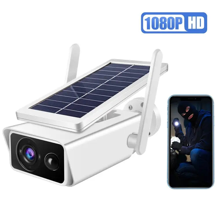 T13-2 1080P HD Solar Powered 2.4GHz WiFi Security Camera with Battery Support Motion Detection Night Vision Two Way