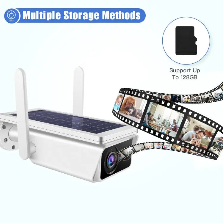 T13-2 1080P HD Solar Powered 2.4GHz WiFi Security Camera without Battery Support Motion Detection Night Vision Two Way