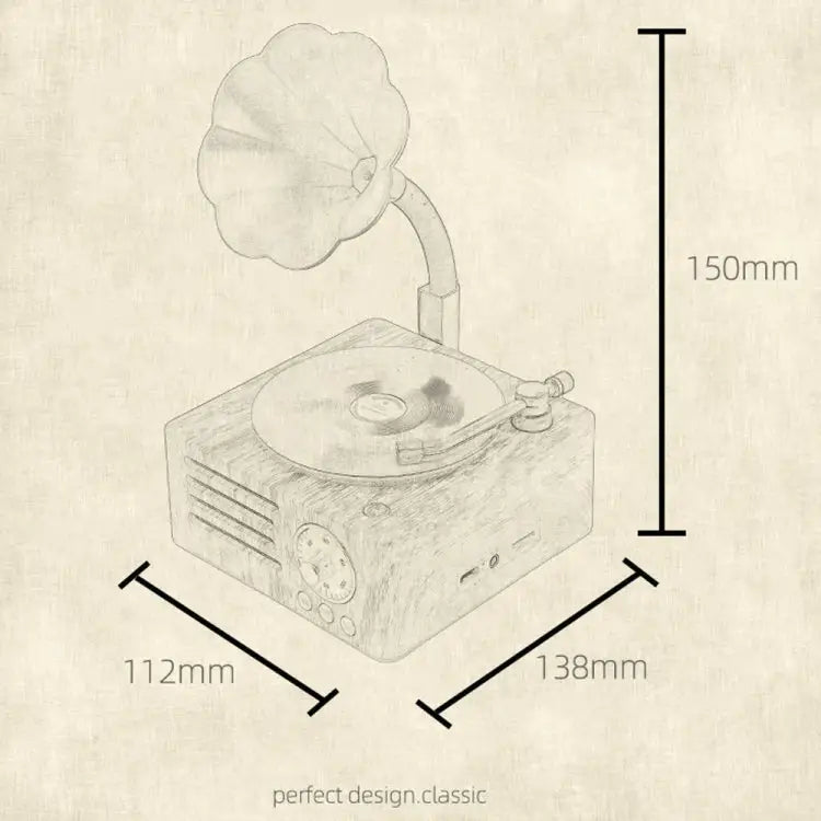 T15 Vinyl Atomic Bluetooth Retro Wireless Audio Desktop Speaker - Wood Color