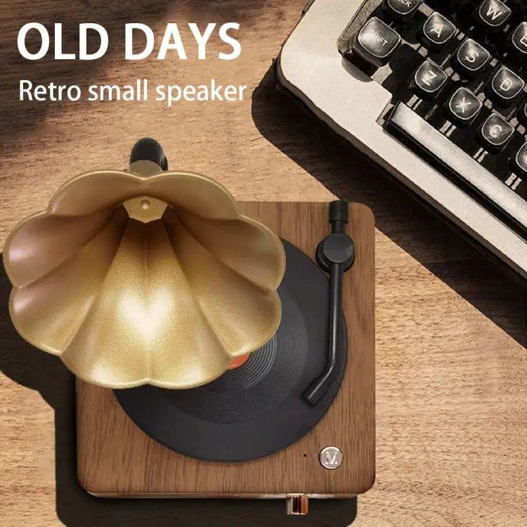 T15 Vinyl Atomic Bluetooth Retro Wireless Audio Desktop Speaker - Wood Color