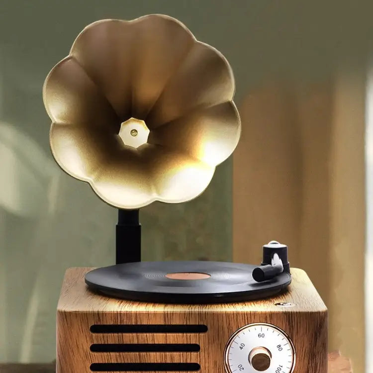 T15 Vinyl Atomic Bluetooth Retro Wireless Audio Desktop Speaker - Wood Color