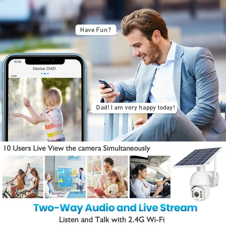 T16 1080P Full HD 4G (US Version) Network Monitoring Solar Powered Camera Support PIR + Radar Alarm Night Vision Two