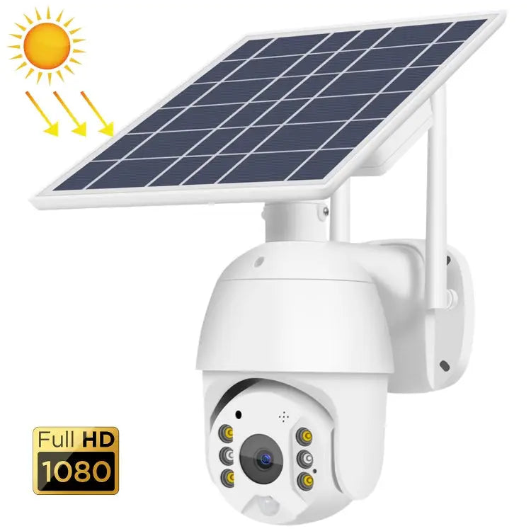 T16 1080P Full HD Solar Powered WiFi Camera Support PIR Alarm Night Vision Two Way Audio TF Card WiFi - WiFi