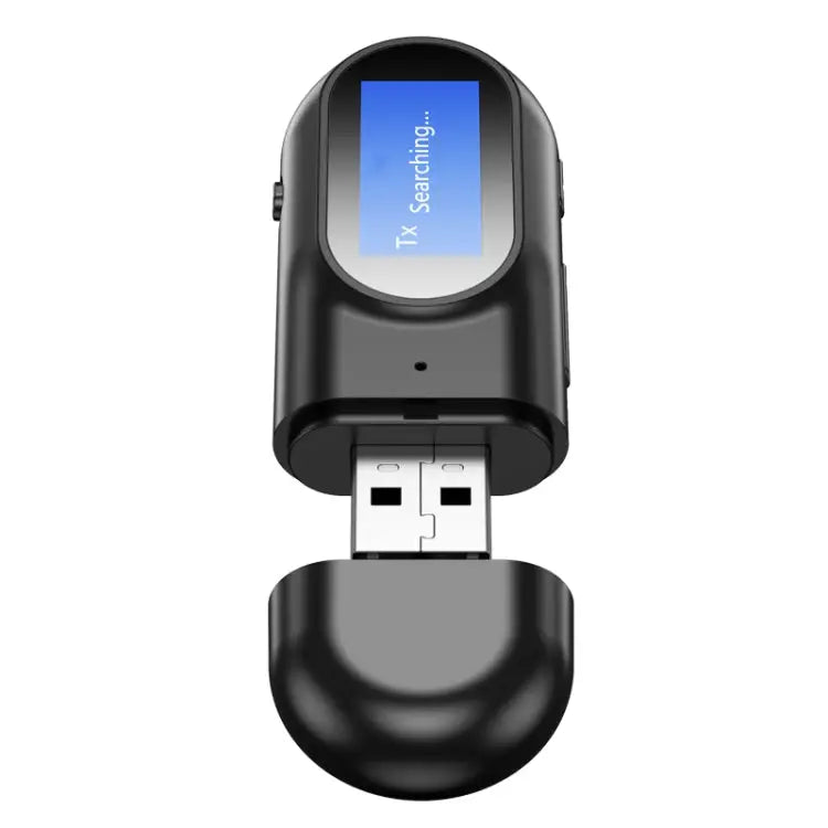 T17 USB Bluetooth 5.0 Receiver Transmitter 2 in 1 Audio Adapter with LCD Display for PC TV Car 3.5mm AUX - v5.0