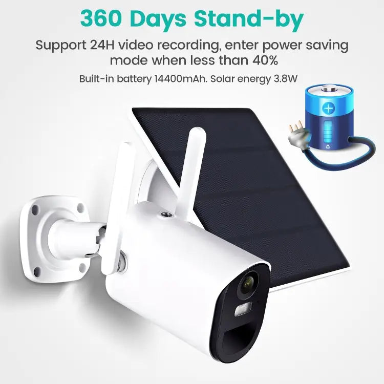 T20 1080P Full HD Solar Powered WiFi Camera Support Motion Detection Night Vision Two Way Audio TF Card WiFi - WiFi