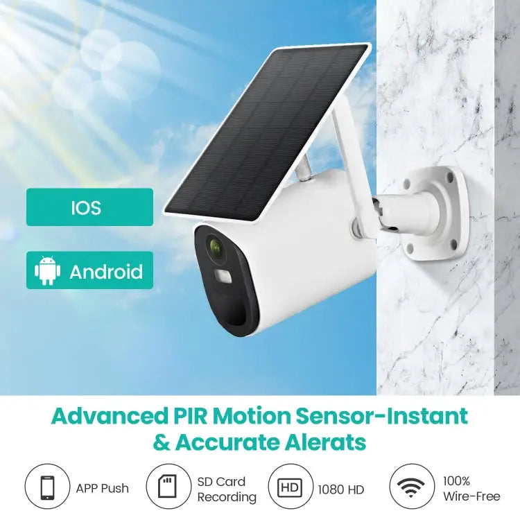 T20 1080P Full HD Solar Powered WiFi Camera Support Motion Detection Night Vision Two Way Audio TF Card WiFi - WiFi