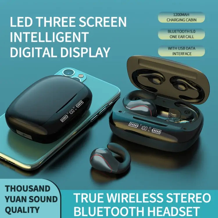 T20 TWS Bluetooth 5.0 Touch Wireless Bluetooth Earphone with Three LED Battery Display & Charging Box Support Call &