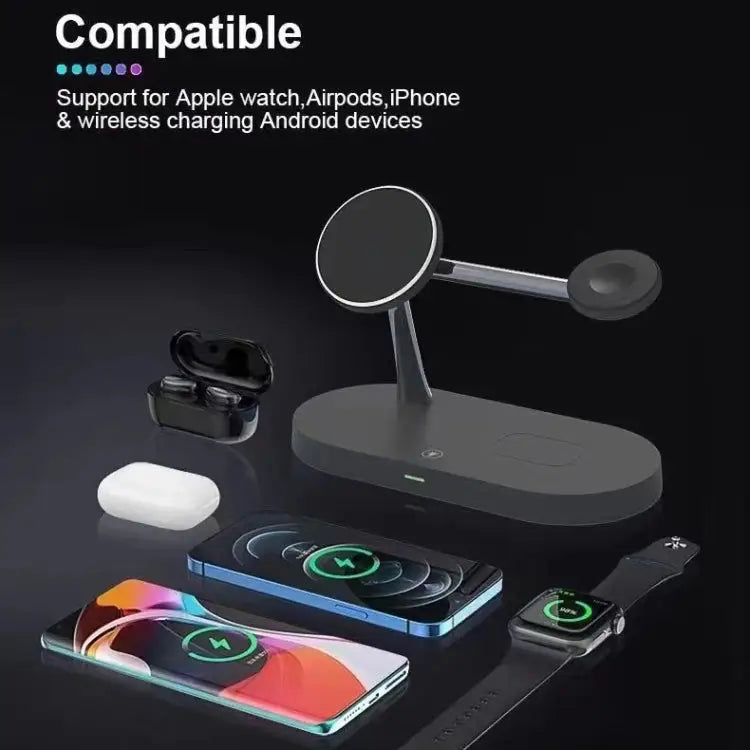 T268 5 in 1 15W Multi-function Magnetic Wireless Charger for iPhone 12 Series & Apple Watchs & AirPods 1 / 2 / Pro