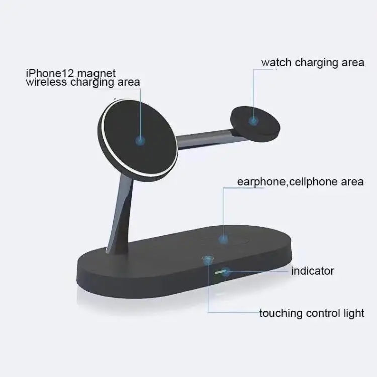 T268 5 in 1 15W Multi-function Magnetic Wireless Charger for iPhone 12 Series & Apple Watchs & AirPods 1 / 2 / Pro