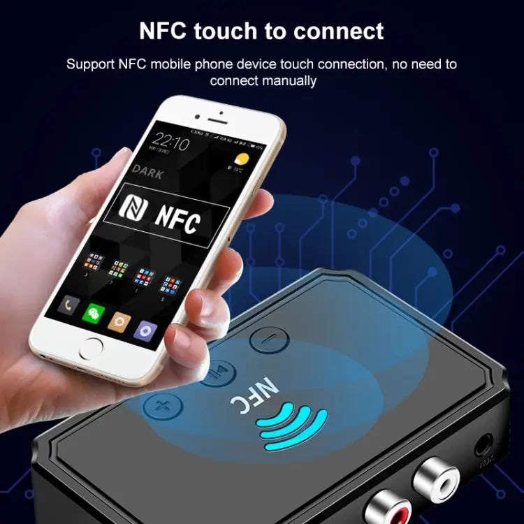 T36 NFC Bluetooth 5.0 Receiver Transmitter Headset Car Audio Player - Apple Accessories