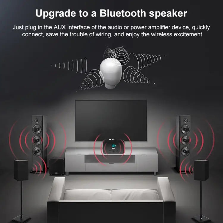 T36 NFC Bluetooth 5.0 Receiver Transmitter Headset Car Audio Player - Apple Accessories