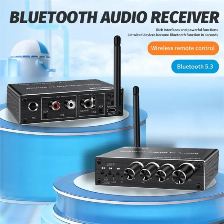 T500 Bluetooth 5.3 Audio Adapter U-Disk Mic Amplifier Speaker Converter with Remote Control T500 - T500 - Apple