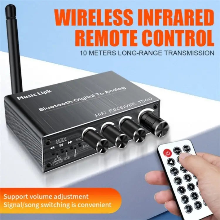 T500 Bluetooth 5.3 Audio Adapter U-Disk Mic Amplifier Speaker Converter with Remote Control T500 - T500 - Apple