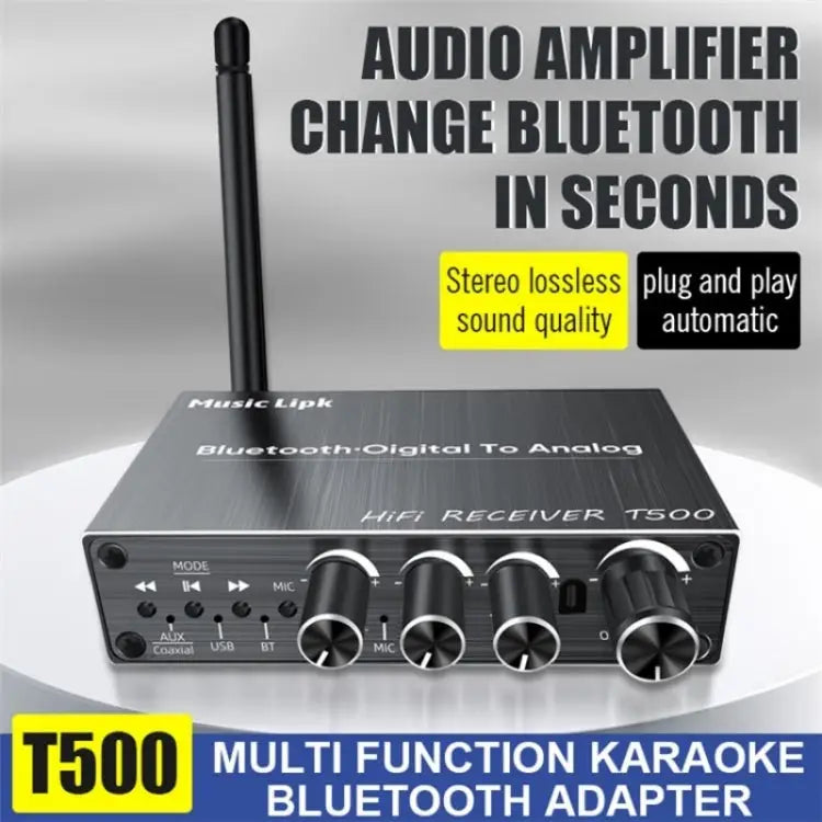 T500 Bluetooth 5.3 Audio Adapter U-Disk Mic Amplifier Speaker Converter with Remote Control T500 - T500 - Apple