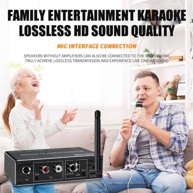 T500 Bluetooth 5.3 Audio Adapter U-Disk Mic Amplifier Speaker Converter with Remote Control T500 - T500 - Apple