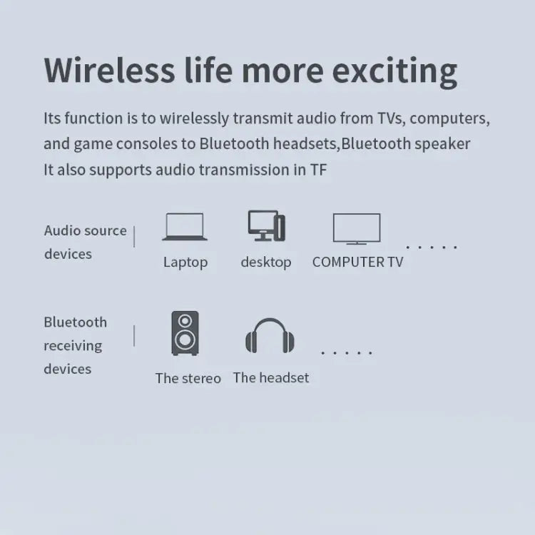 T6 Bluetooth 5.0 Computer TV Transmitter Fiber coaxial AUX Multifunction TF Card HiFI Bluetooth Audio transmitter