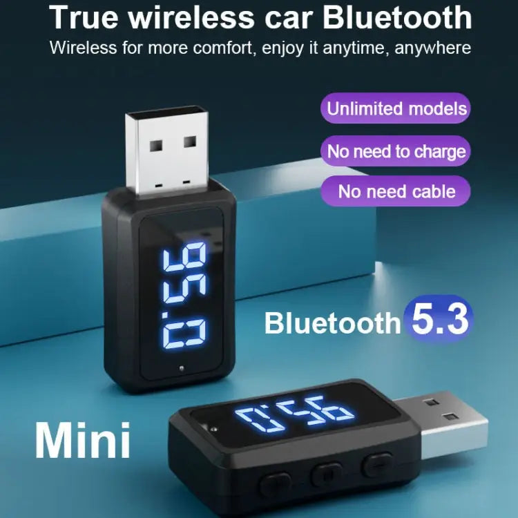 T60 Bluetooth 5.3 Audio Receiver Transmitter Car Radio USB FM Bluetooth Receiver T60 2 in 1 - T60 2 in 1 - Apple