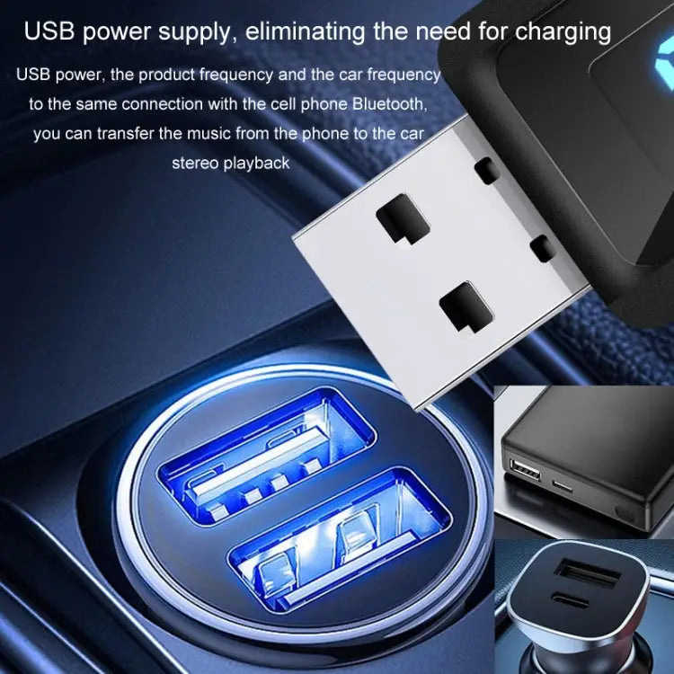 T60 Bluetooth 5.3 Audio Receiver Transmitter Car Radio USB FM Bluetooth Receiver T60 2 in 1 - T60 2 in 1 - Apple